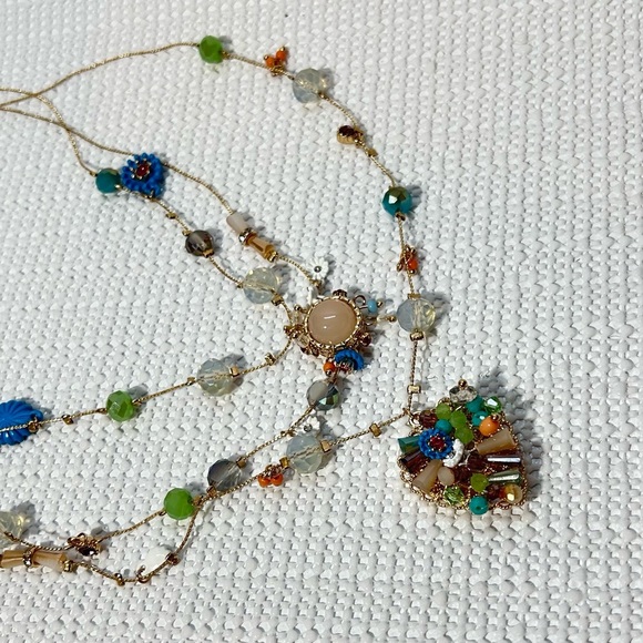 Betsey Johnson Womens Heart Charms Layered Necklace, Multi/Gold - Picture 3 of 3